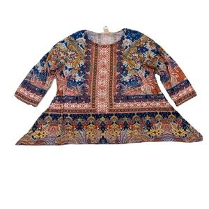 Ruby Rd. Petite Paisley Floral Tunic Top PXL